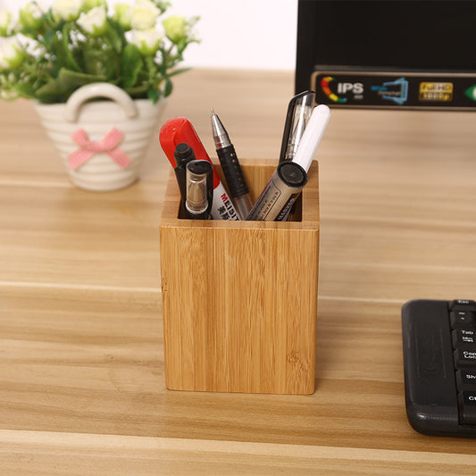 Bamboo Pen Holder – Desk & Stationery Organiser