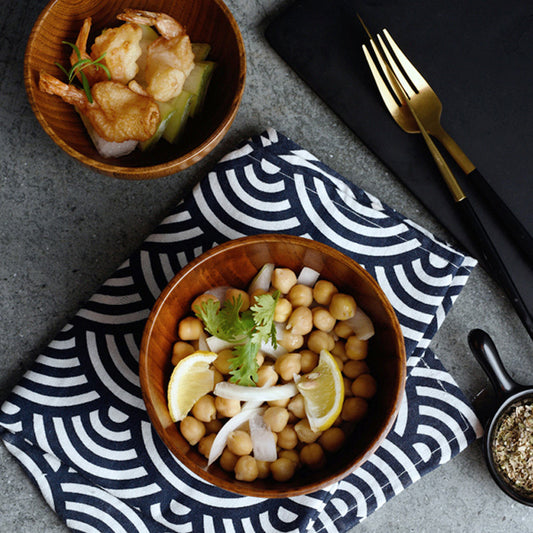 Japanese Wooden Bowl – Natural Rice, Soup & Salad Tableware