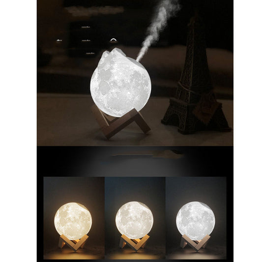 Lunar Night-Light Humidifier – Ultrasonic Aroma Diffuser for Bedroom & Dorm