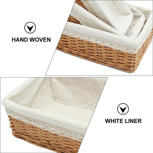 Woven Wicker Storage Basket – Decorative Snack Box