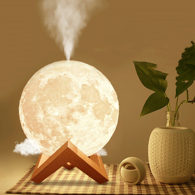 Lunar Night-Light Humidifier – Ultrasonic Aroma Diffuser for Bedroom & Dorm